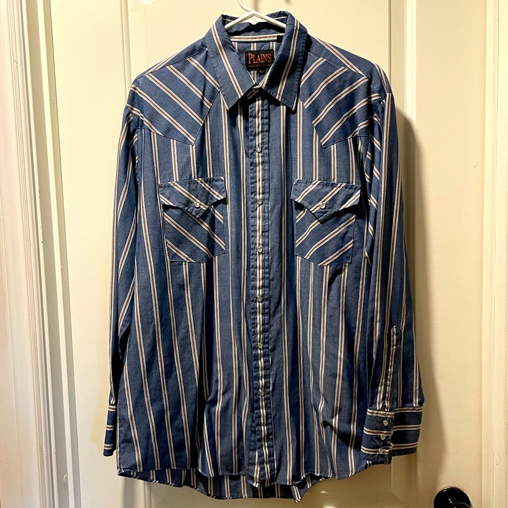 Vintage Plains Western Wear Pear Snap Men’s Button Up Shirt